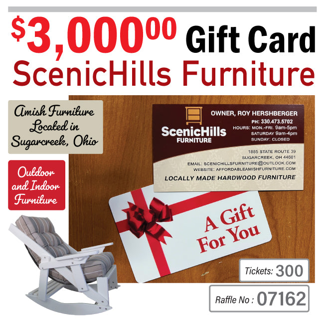 $3,000 Amish Furniture ScenicHills Gift Card - #07162