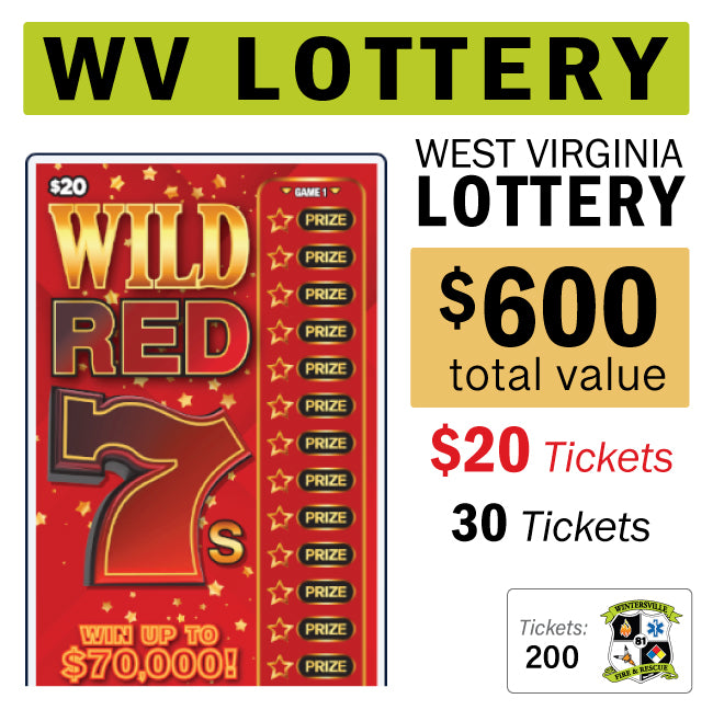 West Virginia Lottery $20 Game #96641