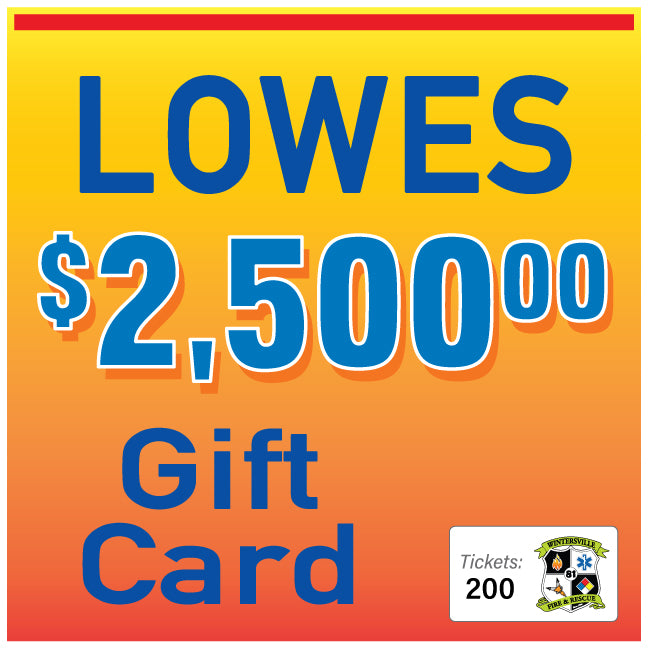 Lowes $2500 Gift Card #96834