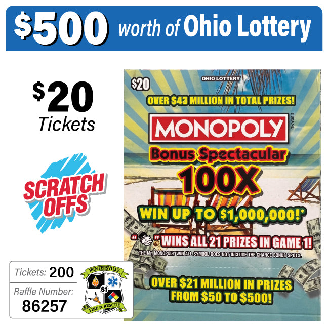 Ohio Lottery $20 Game #86257