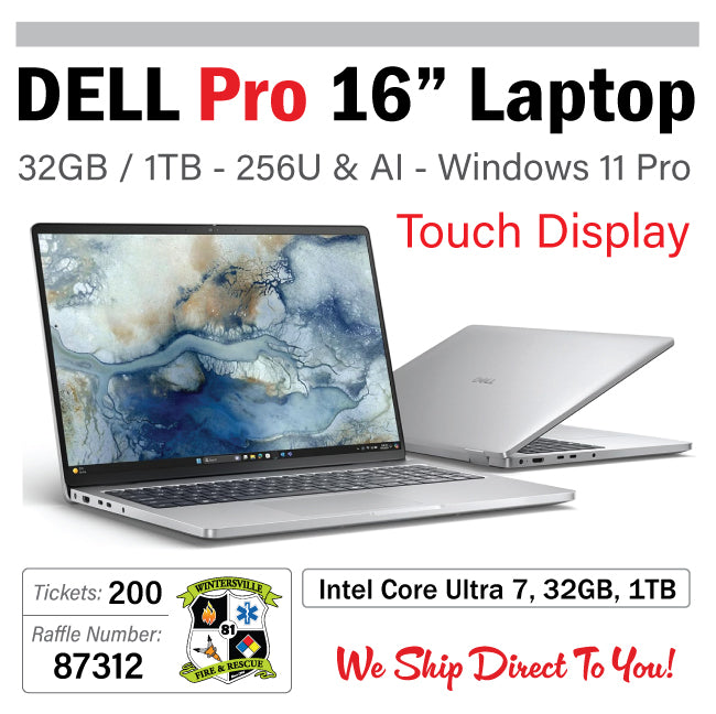 Dell Pro 16" Laptop Touch IPS Display #87312