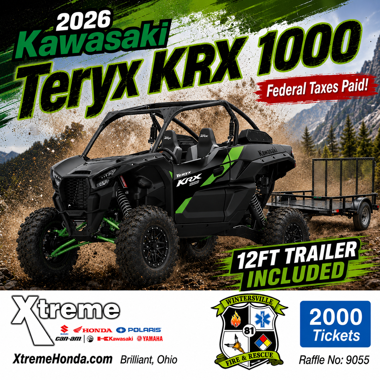 Kawasaki KRX 1000 with Trailer #9055