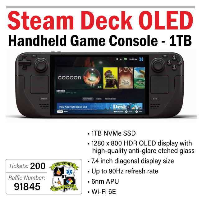 Steam Deck OLED Gaming Console 1TB #91845 – Wintersville Fire