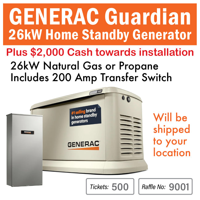 26kW Generac Home Standby Generator w/ Switch #9001