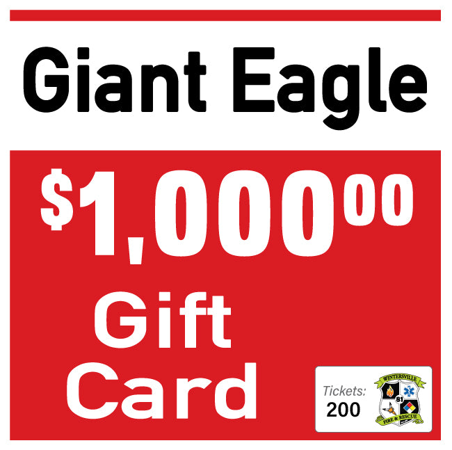 Giant Eagle $1000 Gift Card #87163