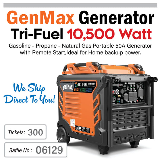 10,500 Watt 50 Amp Tri-Fuel Generator #06129