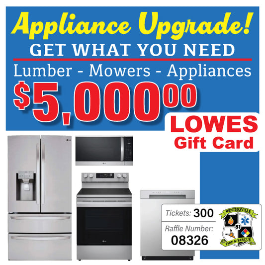 $5000 Lowes Gift Card - #08326
