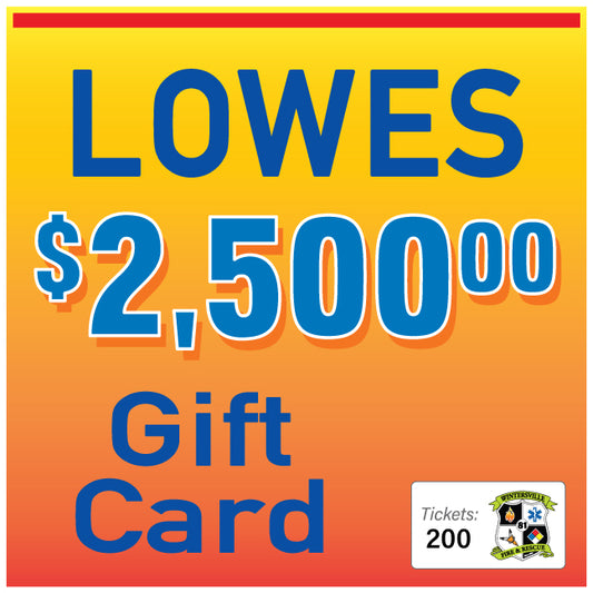 Lowes $2500 Gift Card #96834