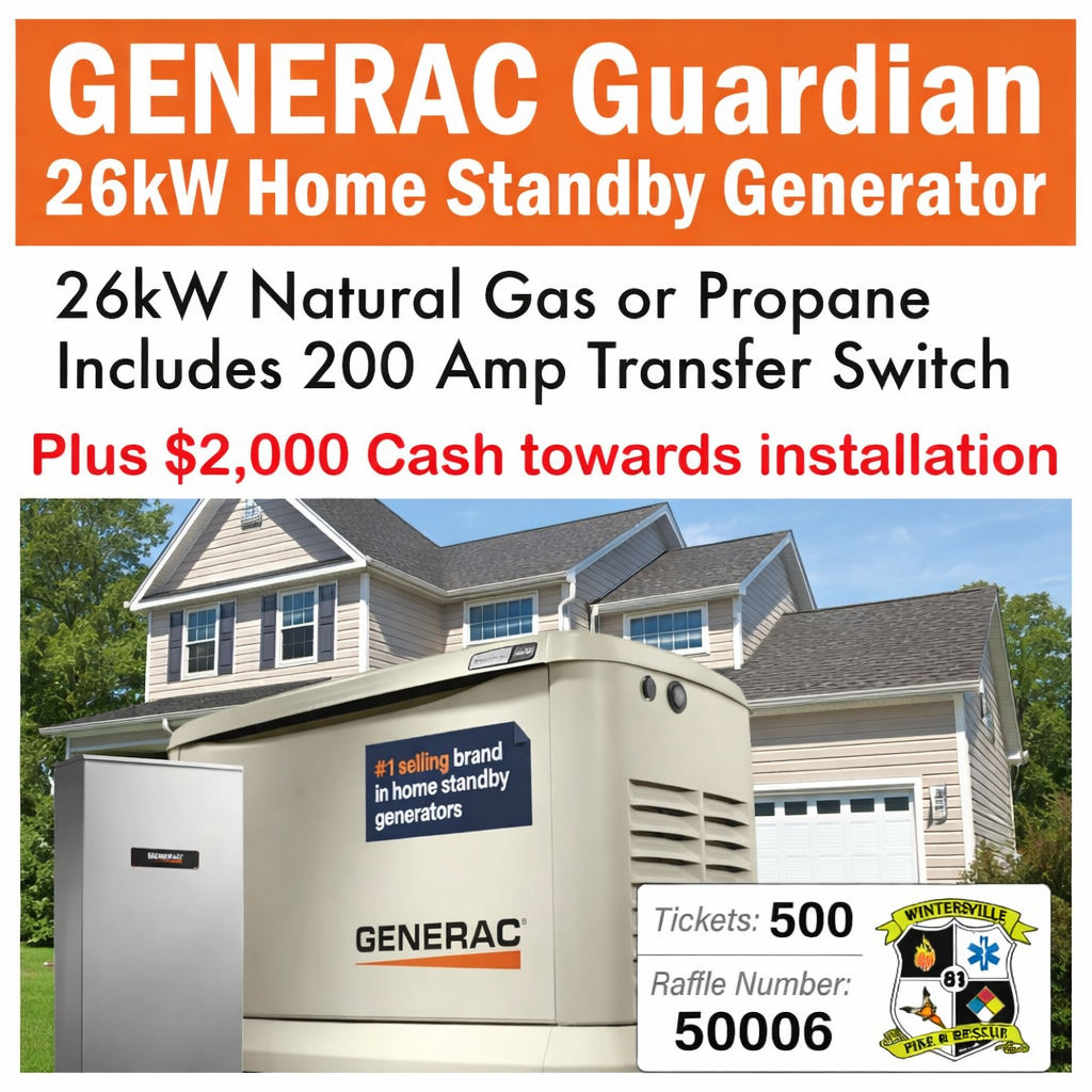 26kW Generac Home Standby Generator w/ Switch #50006