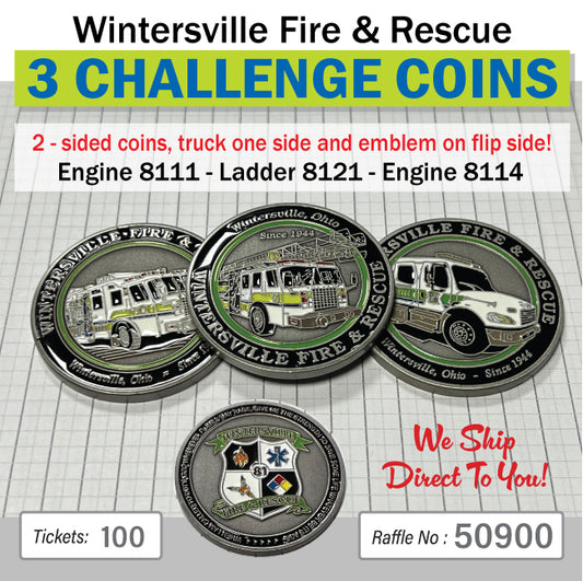 3 Fire Dept Challenge Coins (set) #51900