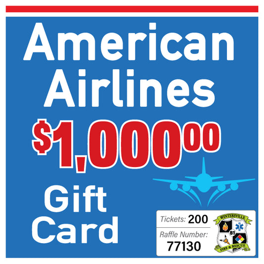 $1000 American Airlines Gift Card #77130