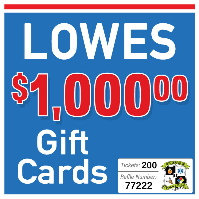 $1000 Lowes Gift Card #77222