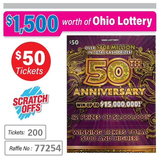 Ohio Lottery $50 Game #77254