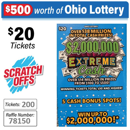 Ohio Lottery $20 Game #78150