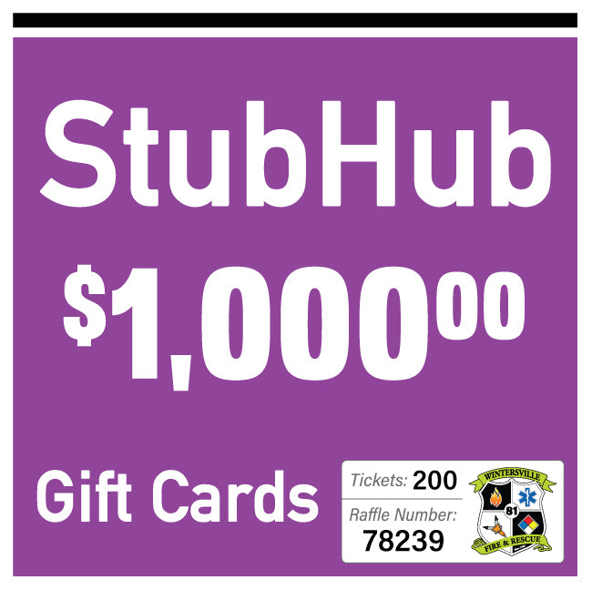 $1000 StubHub Gift Card #78239