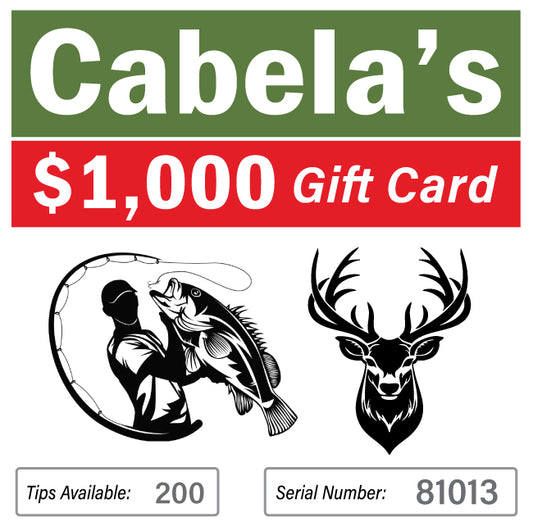 $1000 Cabela's Gift Card #81013