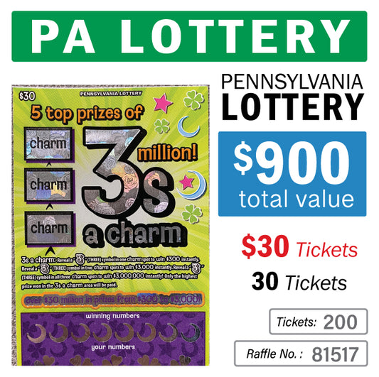 PA Lottery - $30 Game #81517