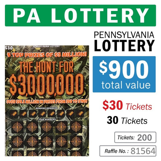 PA Lottery - $30 Game #81564