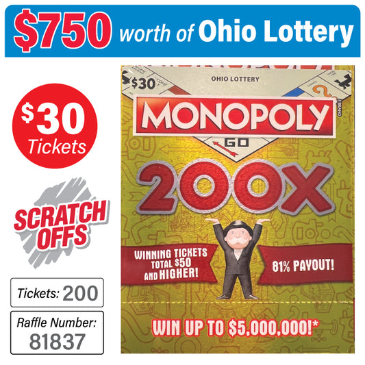 Ohio Lottery $30 Game #81837