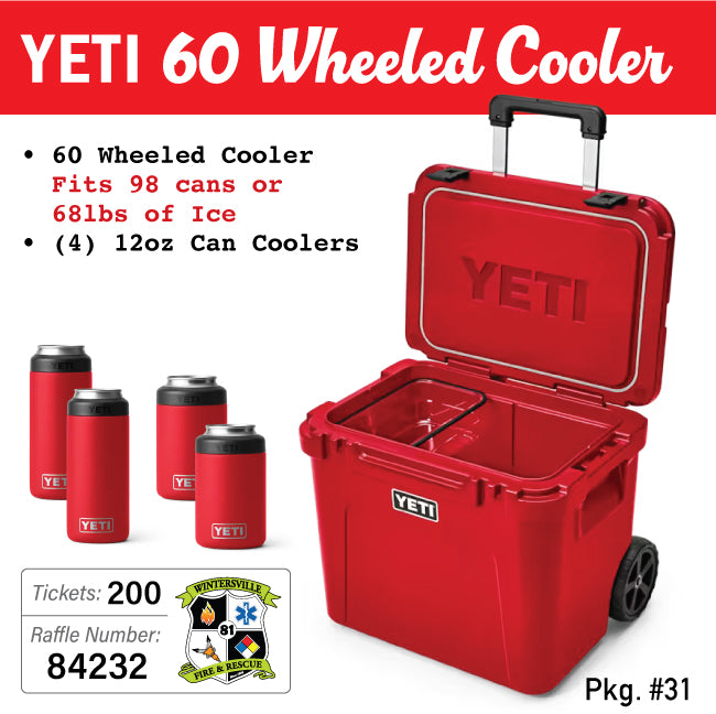 Yeti Pkg. #31 - 60 Wheeled Cooler - #84232