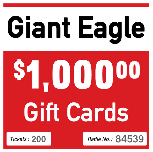 $1000 Giant Eagle Gift Card #84539