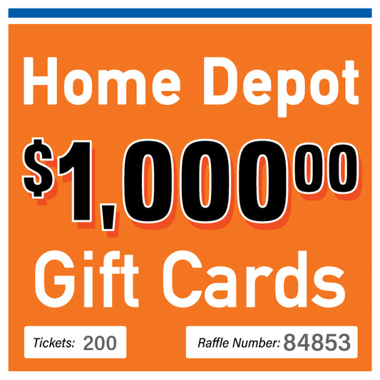 $1000 Home Depot Gift Card #84853