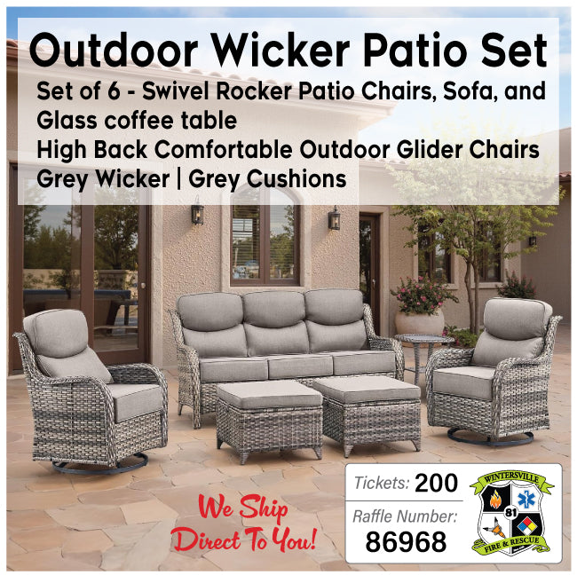 Outdoor Wicker 6pc Patio Set #86968