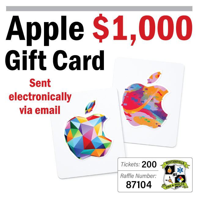$1000 Apple Gift Card #87104