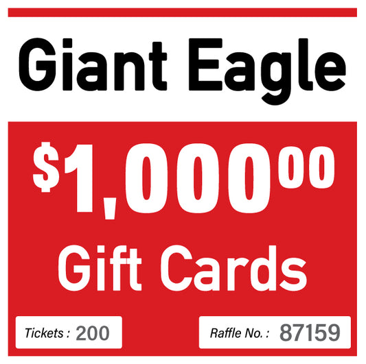 $1000 Giant Eagle Gift Card #87159