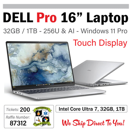 Dell Pro 16" Laptop Touch IPS Display #87312