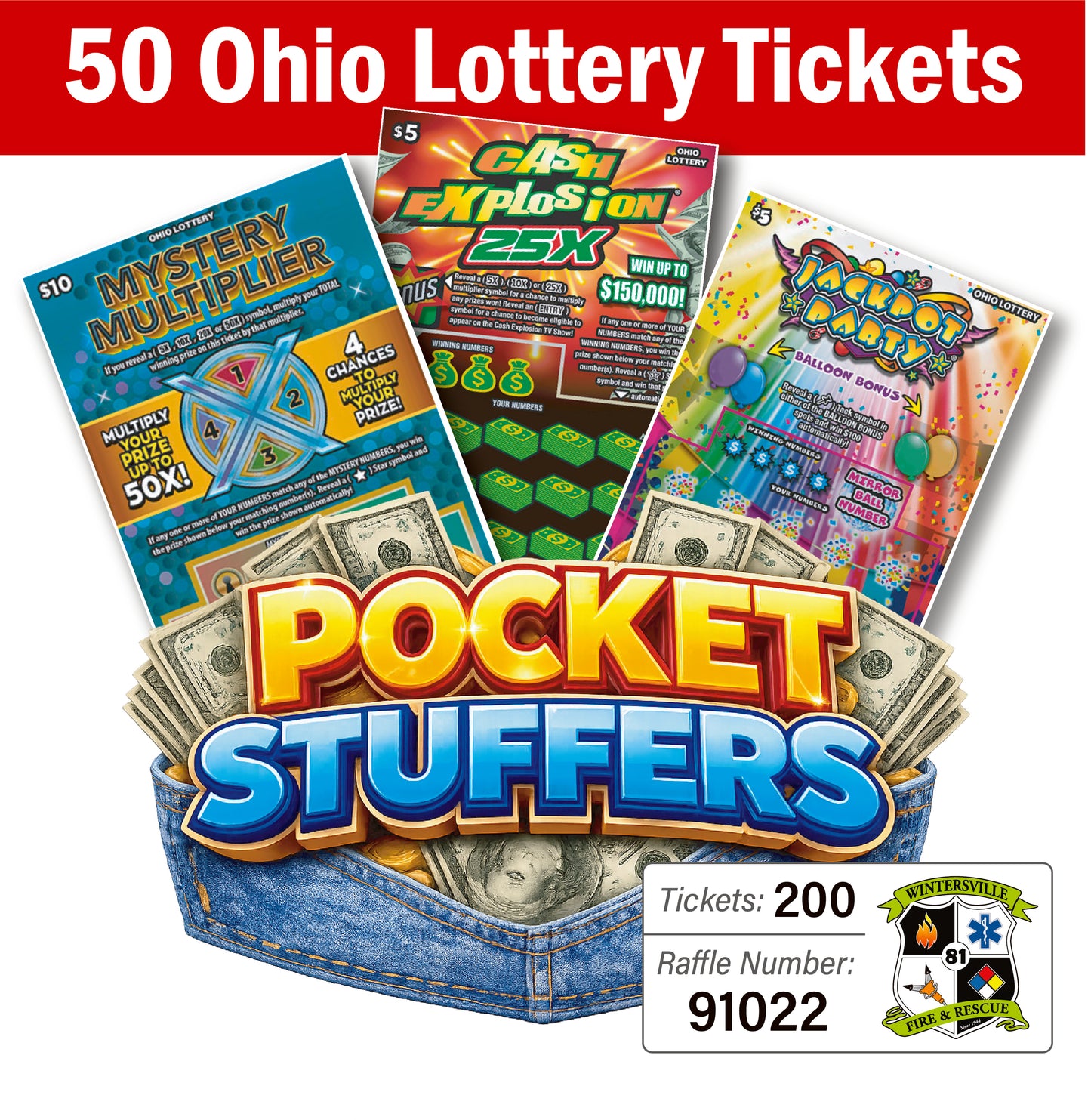 Ohio Lottery Pocket Stuffers 50 tickets - #91022