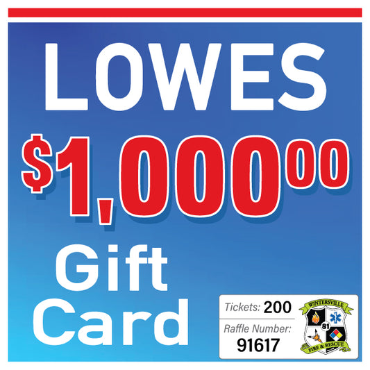 $1000 Lowes Gift Card #91617