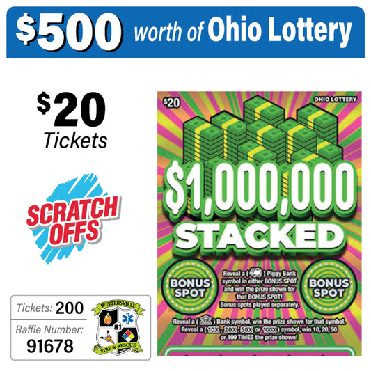 Ohio Lottery $20 Game #91678
