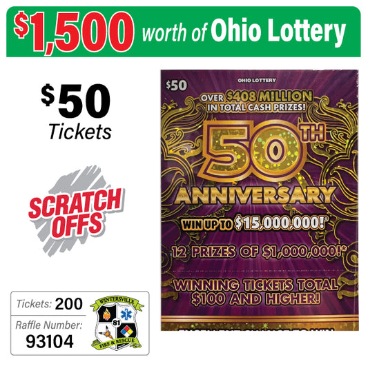 Ohio Lottery $50 Game #93104