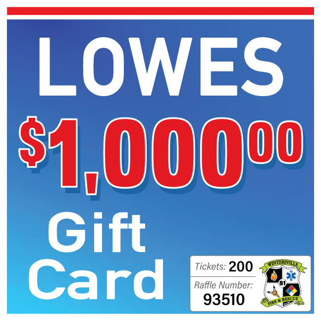 $1000 Lowes Gift Card #93510