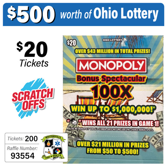 Ohio Lottery $20 Game #93554