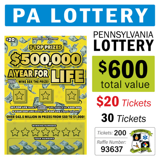 PA Lottery - $20 Game #93637