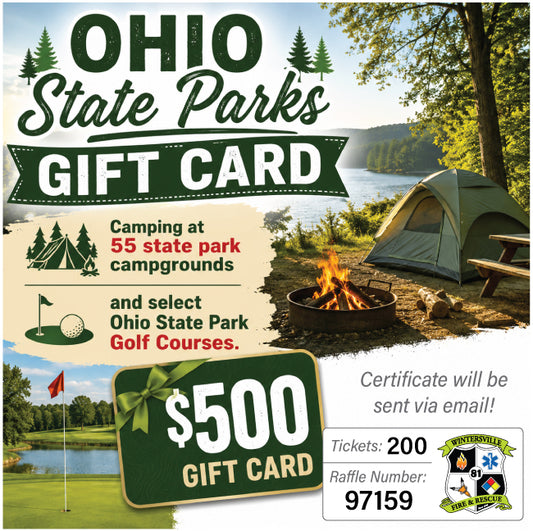 $500 Ohio State Parks Camping Gift Card #97159