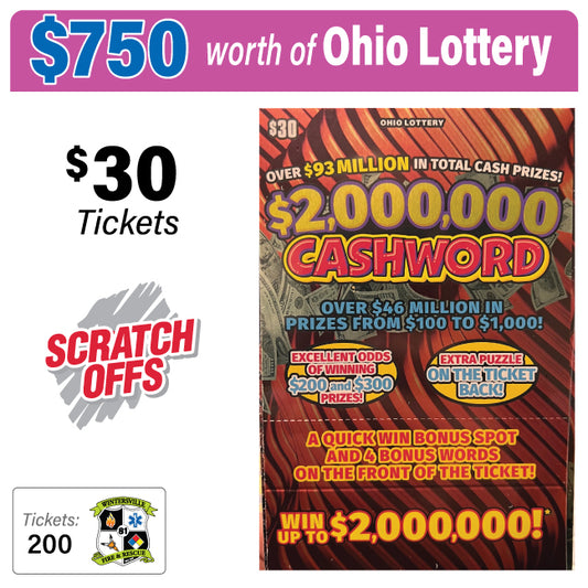 Ohio Lottery $30 Game #97265