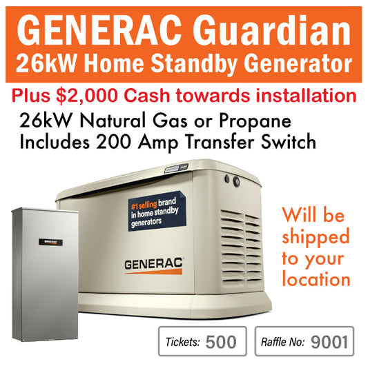 26kW Generac Home Standby Generator w/ Switch #9001
