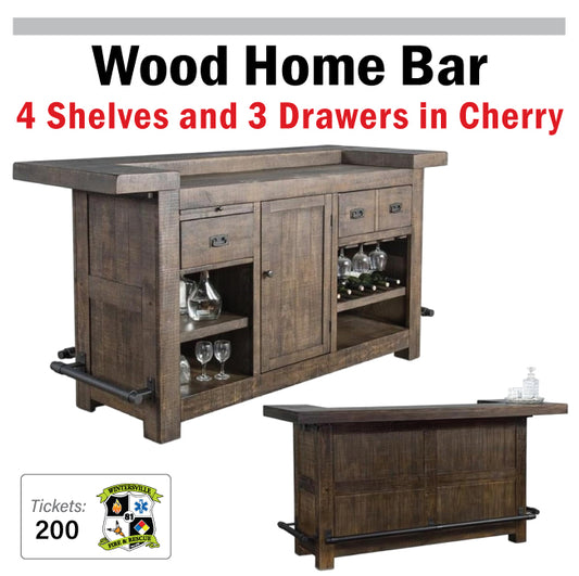 Wood Home Bar in Cherry 80"L - #77768