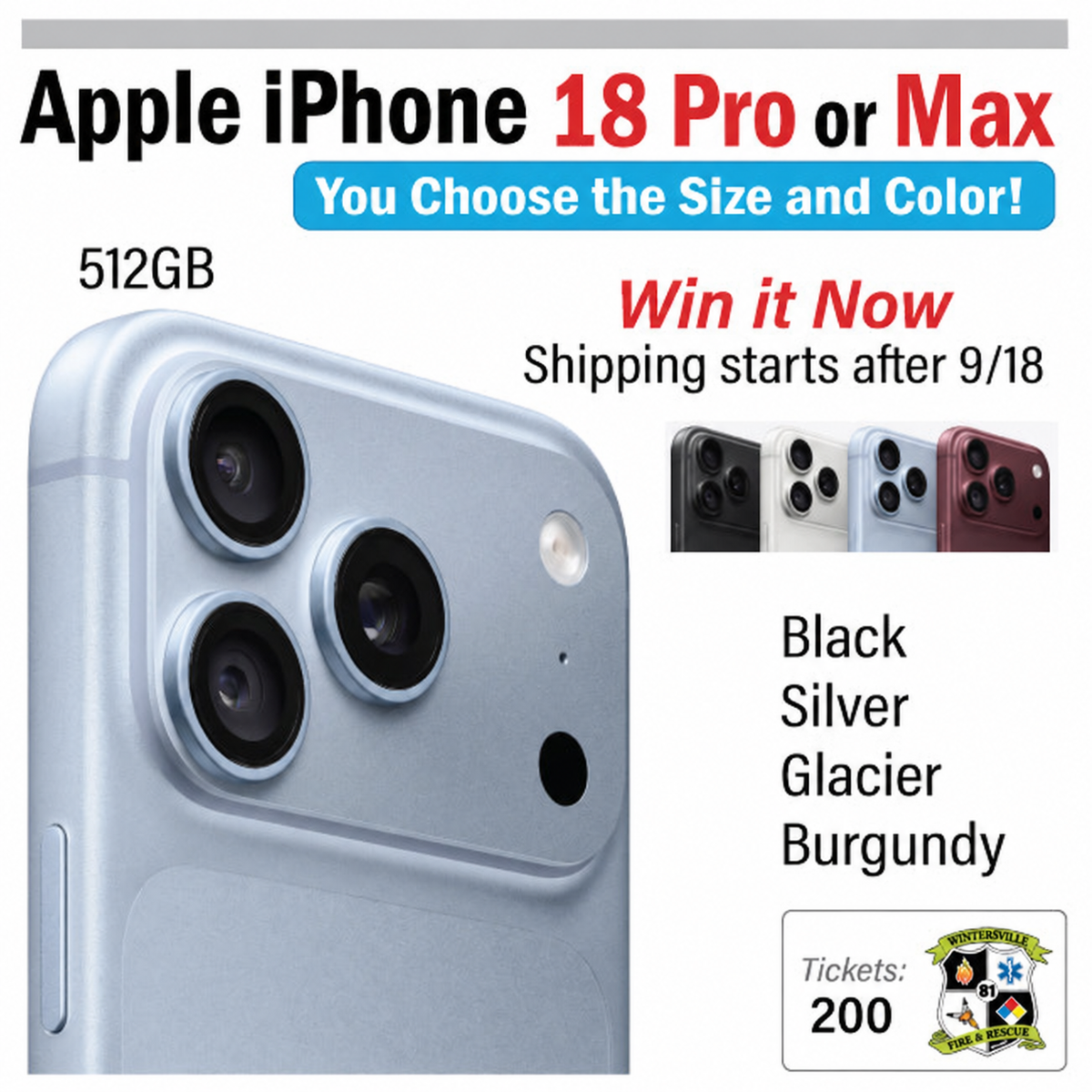 Apple iPhone 18 Pro or Pro Max, New Model #99145