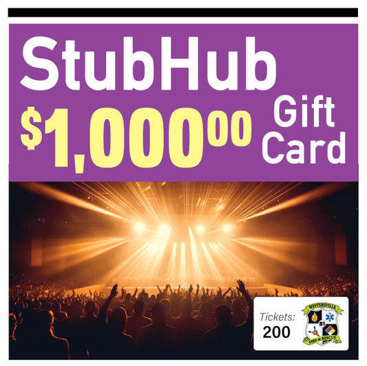 StubHub $1000 Gift Card #93853