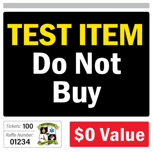TEST ITEM - Do Not Buy - #01234